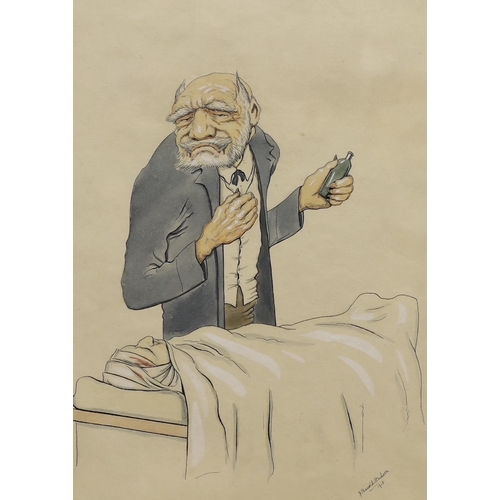 1799 - John Harold Hudson (19th/20th. C), two ink and watercolours, Caricatures, each signed and dated 1918... 