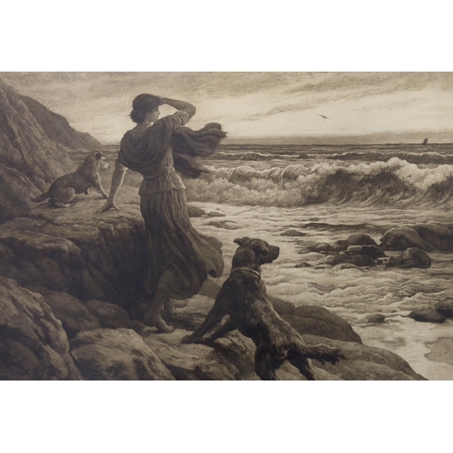 1846 - Herbert Dicksee (1862-1942), etching, 'In Sight At Last', signed in pencil, publ. 1923, 46 x 64cm... 