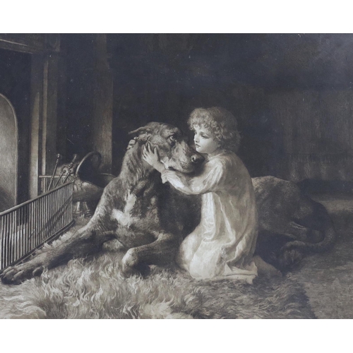 1847 - Herbert Dicksee (1862-1942), etching, 'Her First Love', signed in pencil, publ. 1896, 56 x 66cm... 