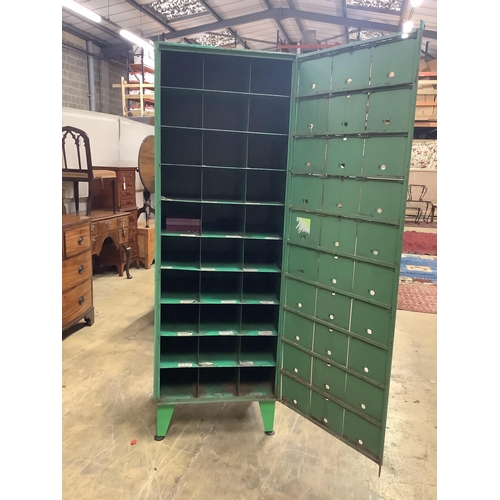 1006 - An industrial style painted metal locker, width 61cm, depth 51cm, height 182cm