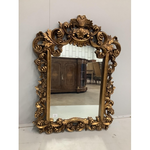 15 - A Victorian style gilt composition wall mirror, width 78cm, height 104cm