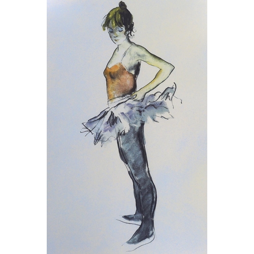 723 - Donald Hamilton Fraser (Scottish 1929-2009), colour screenprint, Full length study of a ballerina, s... 