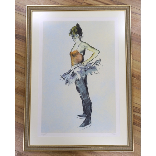 723 - Donald Hamilton Fraser (Scottish 1929-2009), colour screenprint, Full length study of a ballerina, s... 