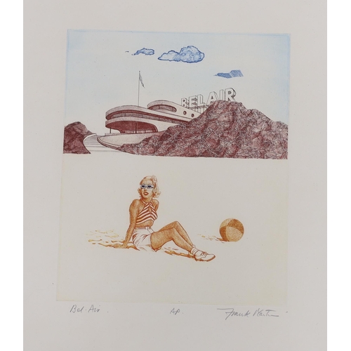 725 - Frank Martin (1921-2005), pair of colour etchings, 'Bel Air' and 'Villa Paradiso', signed in pencil,... 