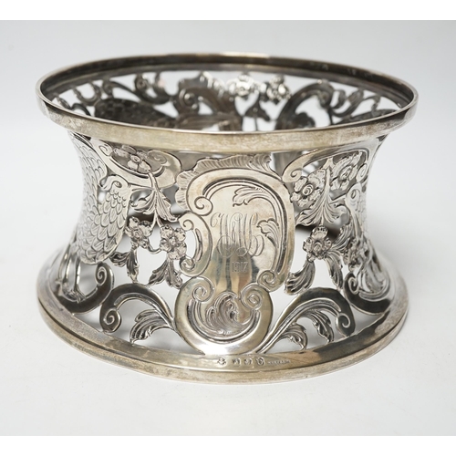 855 - A George V Irish silver dish ring, West & Son, Dublin, 1917, top diameter 18.2cm, 9.8oz.