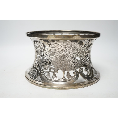 855 - A George V Irish silver dish ring, West & Son, Dublin, 1917, top diameter 18.2cm, 9.8oz.