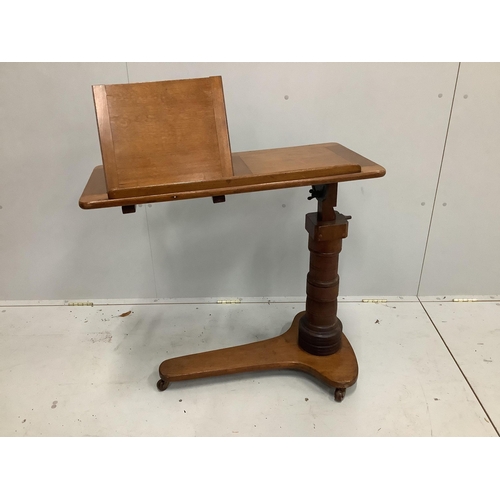 1039 - A Victorian mahogany adjustable reading table, width 81cm, depth 39cm