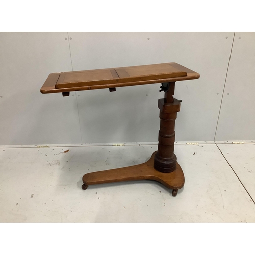 1039 - A Victorian mahogany adjustable reading table, width 81cm, depth 39cm