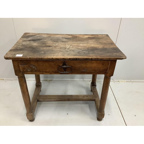 1046 - An 18th century Continental 'Morange' fruitwood side table, width 84cm, depth 53cm, height 73cm... 