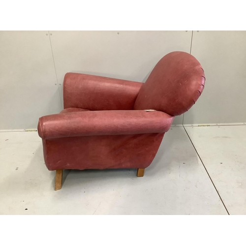 1061 - A mid century French club armchair, width 104cm, depth 93cm, height 74cm