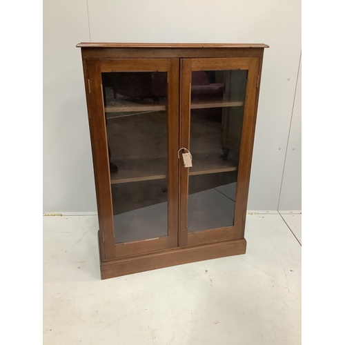 1120 - A Victorian style glazed mahogany bookcase, width 79cm, depth 32cm, height 109cm