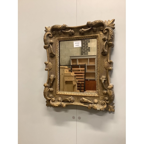 11 - A Victorian style rectangular gilt framed wall mirror, width 37cm, height 47cm