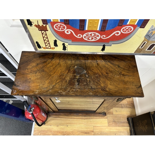 118 - A Victorian gilt metal mounted marquetry inlaid walnut pier cabinet, width 82cm, depth 33cm, height ... 