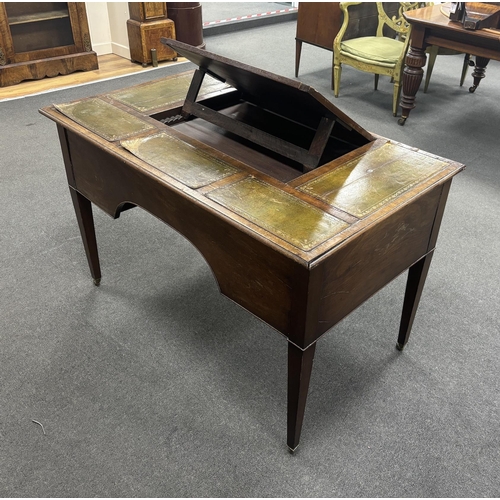 119 - An early 19th century mahogany kneehole desk, width 117cm, depth 69cm, height 75cm