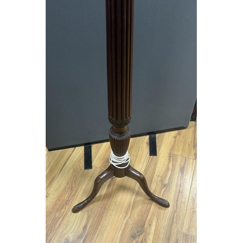 138 - A George III mahogany bedpost lamp standard, height 141cm