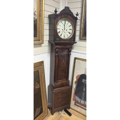 139 - A William IV mahogany longcase clock, height 211cm