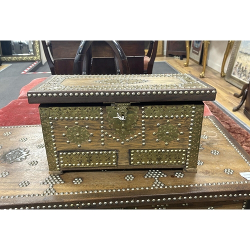 143 - A Zanzibar style chest and another smaller, larger width 89cm, depth 44cm, height 54cm