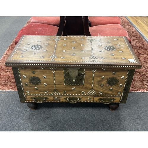 143 - A Zanzibar style chest and another smaller, larger width 89cm, depth 44cm, height 54cm