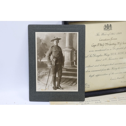 237 - An archive of family collection of medals, photographs and documents including a WWI trio of War Med... 