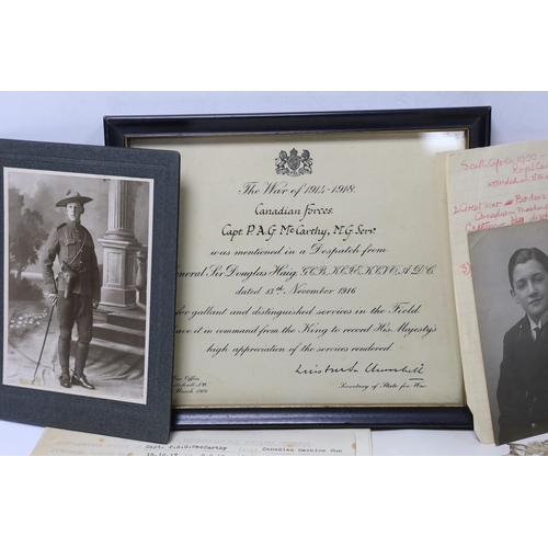 237 - An archive of family collection of medals, photographs and documents including a WWI trio of War Med... 