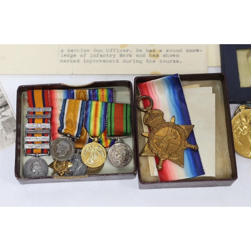 237 - An archive of family collection of medals, photographs and documents including a WWI trio of War Med... 