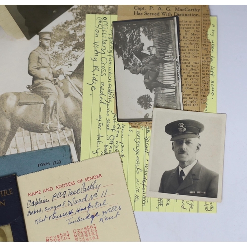 237 - An archive of family collection of medals, photographs and documents including a WWI trio of War Med... 