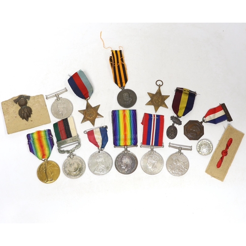 240 - Twelve medals including; a British War Medal, a Victory Medal, three 1939-45 War Medals, two 1939-45... 