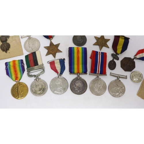 240 - Twelve medals including; a British War Medal, a Victory Medal, three 1939-45 War Medals, two 1939-45... 