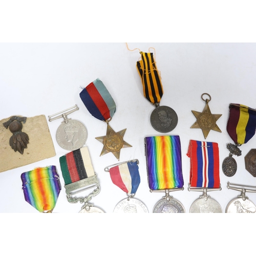 240 - Twelve medals including; a British War Medal, a Victory Medal, three 1939-45 War Medals, two 1939-45... 