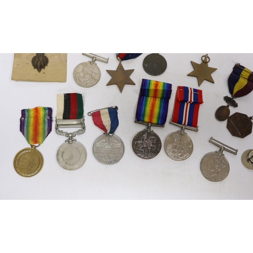 240 - Twelve medals including; a British War Medal, a Victory Medal, three 1939-45 War Medals, two 1939-45... 