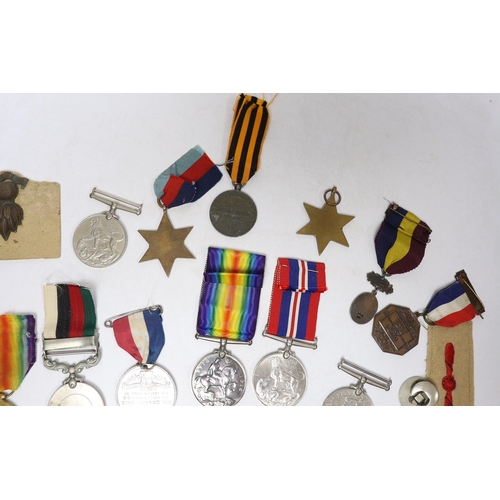 240 - Twelve medals including; a British War Medal, a Victory Medal, three 1939-45 War Medals, two 1939-45... 