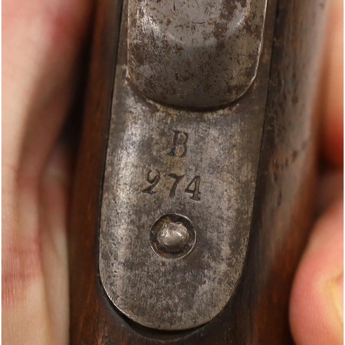 256 - A Regulation Danish breech-loading, under hammer percussion military pistol, octagonal twist barrel,... 