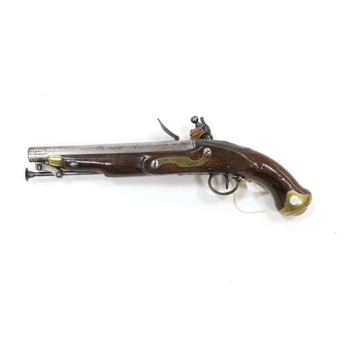 259 - A 16 bore New Land Pattern flintlock service pistol with regulation lock engraved with crowned GR, T... 