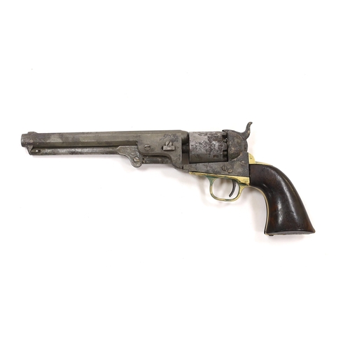 261 - A six shot .36 Colt Navy percussion revolver number 200761 (matching) regulation underlever rammer,... 