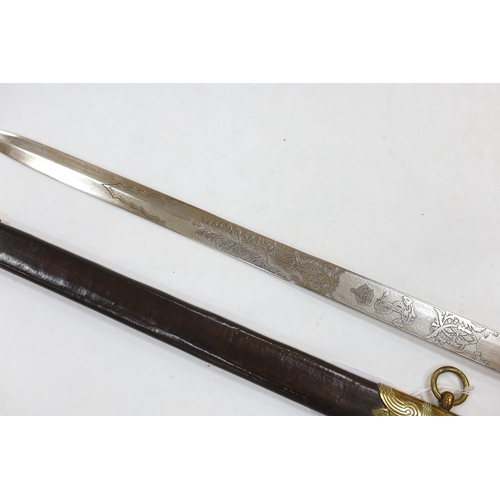 265 - A well made copy of a 19th century Royal Navy dirk