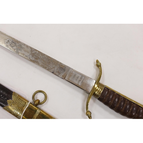 265 - A well made copy of a 19th century Royal Navy dirk