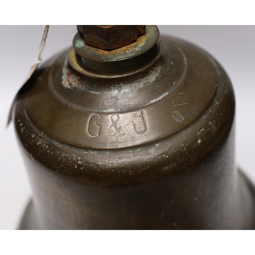 269 - A WWII Air Ministry bronze scramble bell, stamped with crowned AM, 21C/1434, diameter 27cm