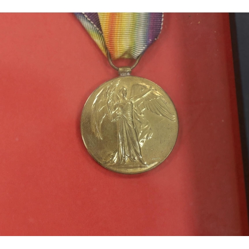 275 - Major Percy Eardley Wilmot, a framed WWI medal group comprising of the War Medal, Victory Medal, 191... 