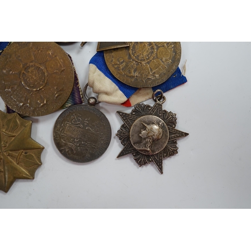 283 - Eighteen French and Belgium medals, etc. including; Medal of Honour, War Cross,  Medal of Honour for... 