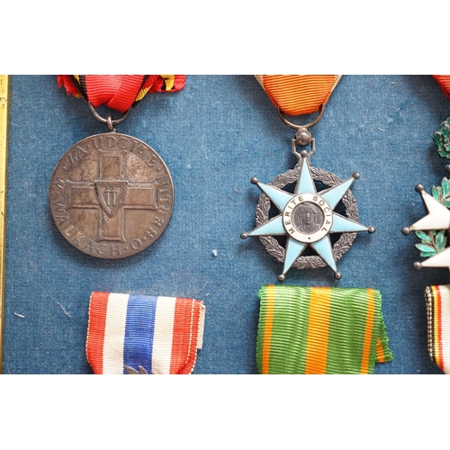 285 - Eighteen French medals, including The War Cross, TOE French Legion Cross, Medal of Honour, Croix du ... 