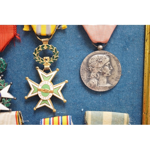 285 - Eighteen French medals, including The War Cross, TOE French Legion Cross, Medal of Honour, Croix du ... 