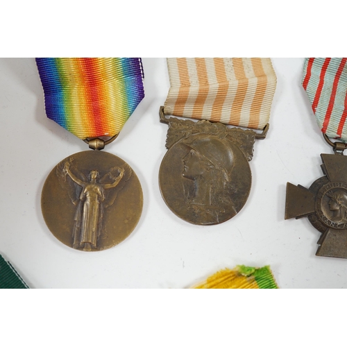 285 - Eighteen French medals, including The War Cross, TOE French Legion Cross, Medal of Honour, Croix du ... 