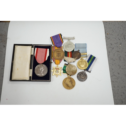 287 - Thirty world military and commemorative medals including; a Belgium War Aid Medal 1914-18, Nigeria R... 