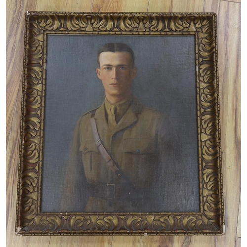 296 - Early 20th century English School, oil on canvas board, Portrait of an army officer, 49 x 41cm... 