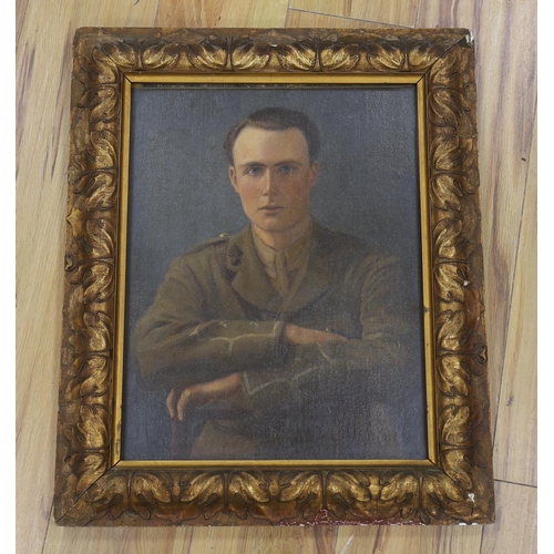 297 - Early 20th century English School, oil on canvas board, Portrait of an army officer, 45 x 34cm... 