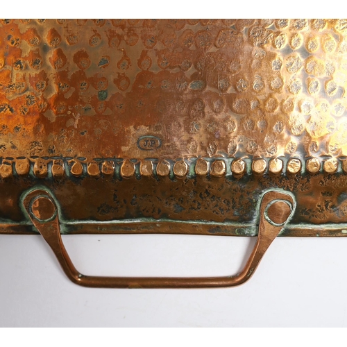 303 - An Arts & Crafts Newlyn, John Pearson copper tray, 40cm wide