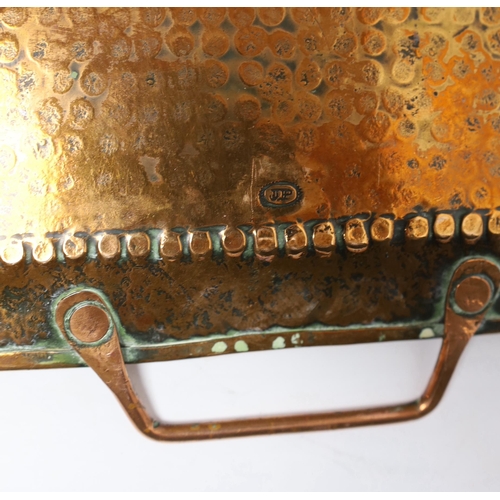 303 - An Arts & Crafts Newlyn, John Pearson copper tray, 40cm wide