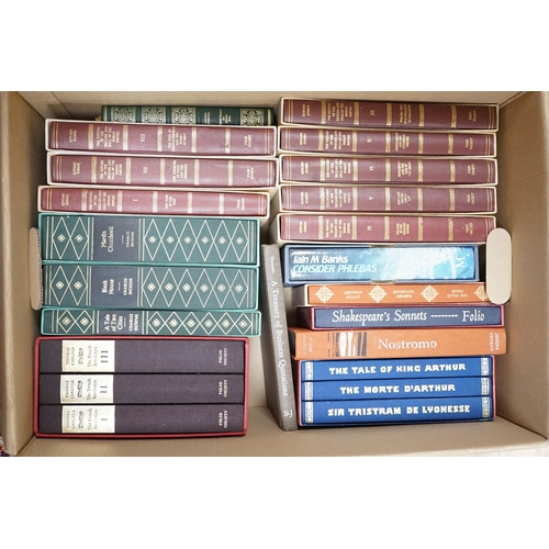 322 - ° ° A quantity of mostly fiction Folio Society books including Charles Dickens, some history related... 