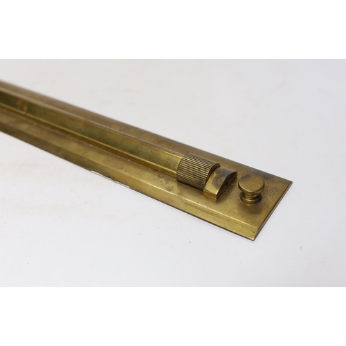 335 - A military brass parallel ruler, Board of Ordnance broad arrow, serial number 3938