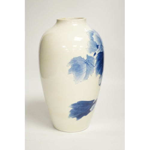 338 - A Japanese Seto blue and white vase, 29cm high